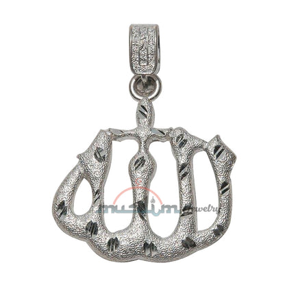 Diamond-Cut Frosted Finish Allah Pendant For Necklace