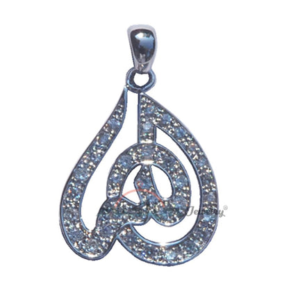 Islamic Sterling Silver Diwani Style Allah Pendant