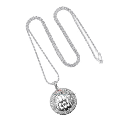 Loket Arab Islam MashAllah Kecil dengan Bezel Batu CZ untuk Kalung atau Rantai