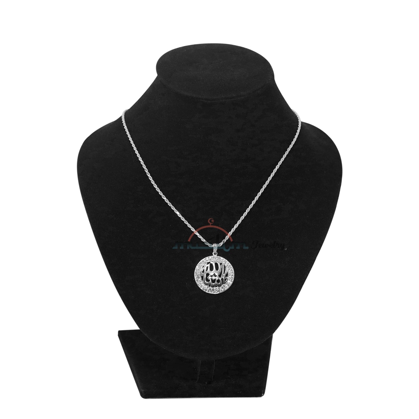 Small Islamic Mashallah Arabic Pendant With Cz Stone Bezel For Necklace Or Chains