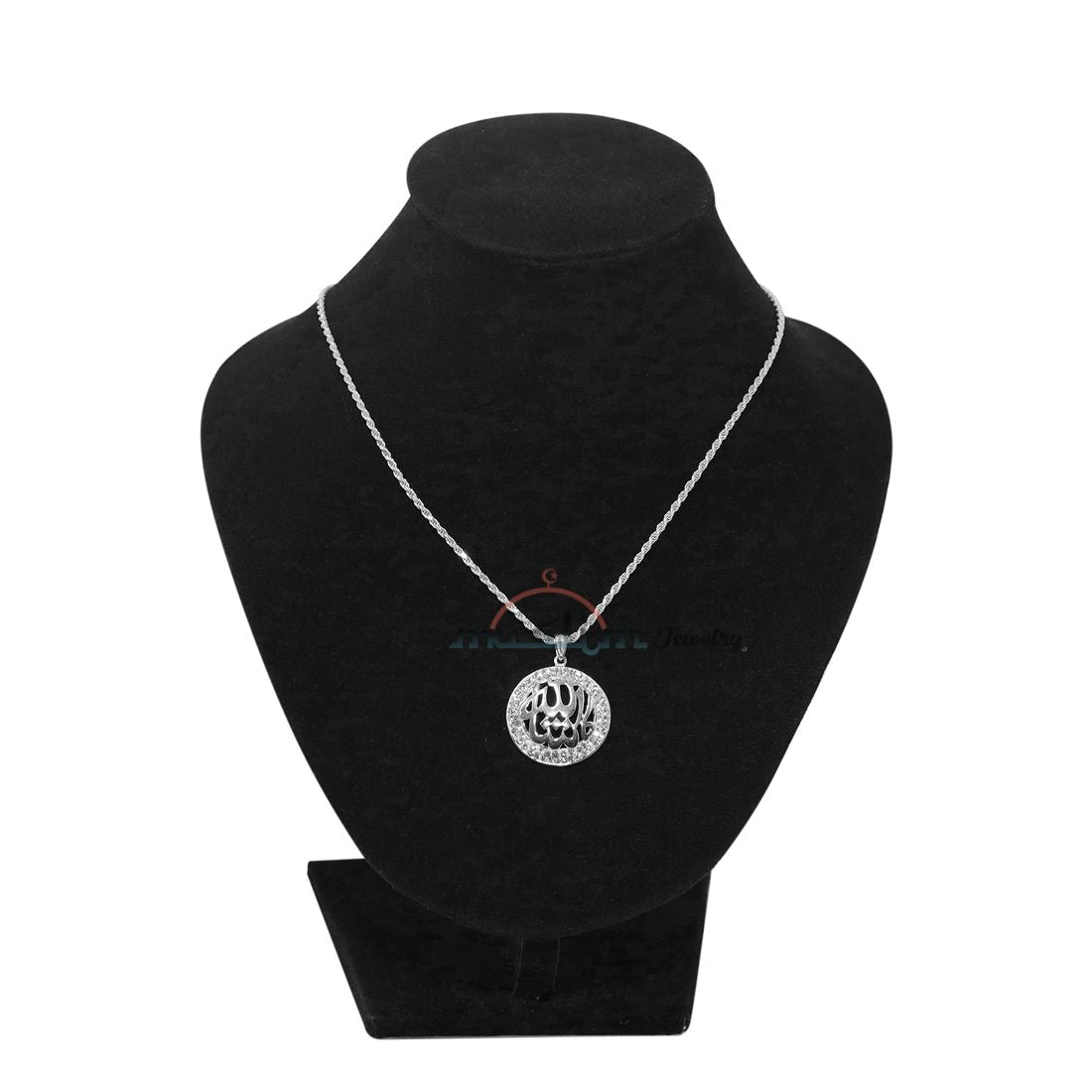 Small Islamic MashAllah Arabic Pendant with CZ Stone Bezel for Necklace or Chains