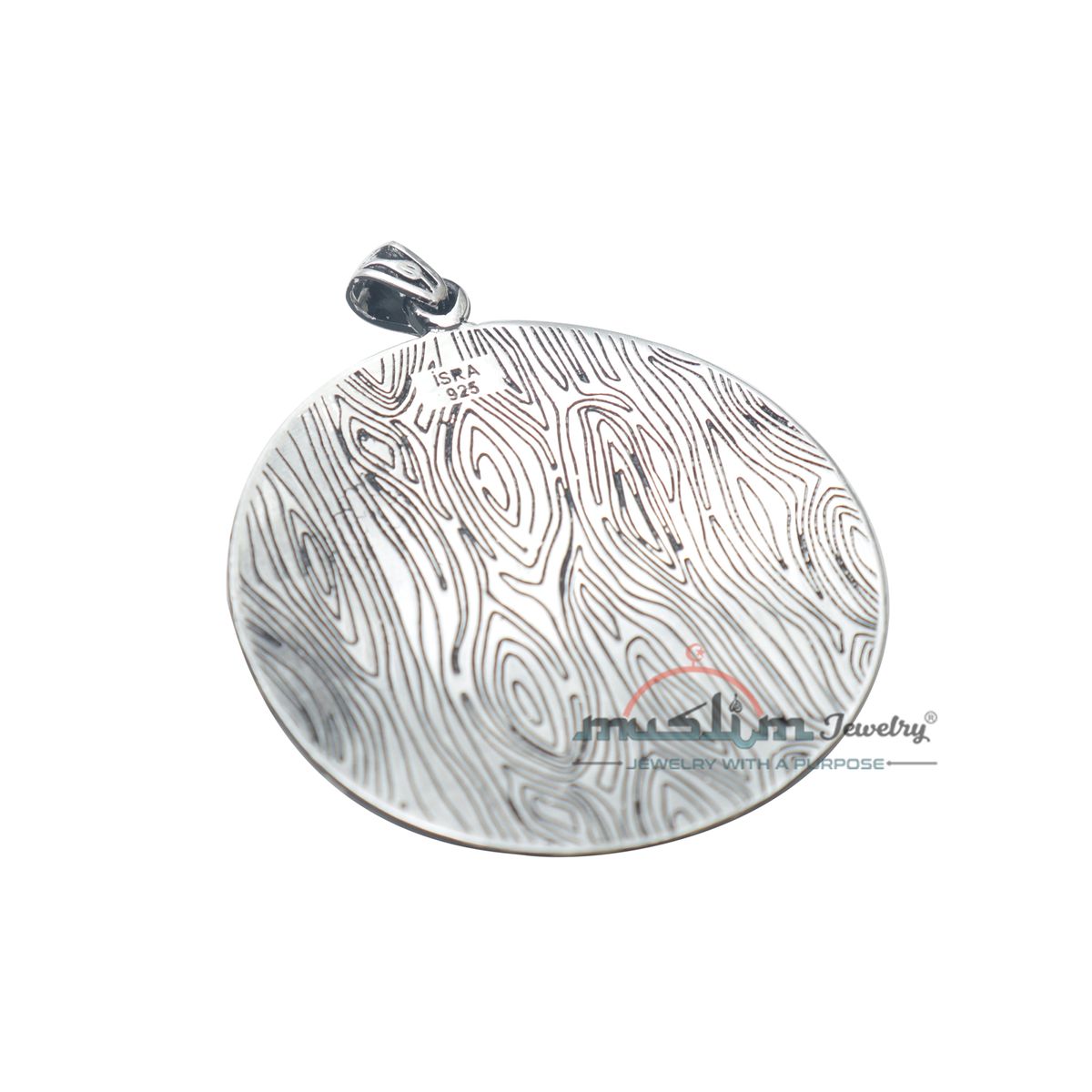 Sterling Silver 99 Names Of God Large Shiny Islamic Pendant – Arabic Asma’Ul-Husna Jewelry 1.24-inch Diameter For Chain Necklace Or Choker In Gift Box