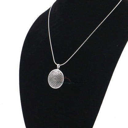 Sterling Silver 99 Names Of God Large Shiny Islamic Pendant – Arabic Asma’Ul-Husna Jewelry 1.29-inch Diameter For Chain Necklace Or Choker In Gift Box