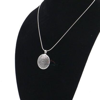 Sterling Silver 99 Names Of God Large Shiny Islamic Pendant - Arabic Asma’Ul-Husna Jewelry 1.29-inch Diameter For Chain Necklace Or Choker In Gift Box