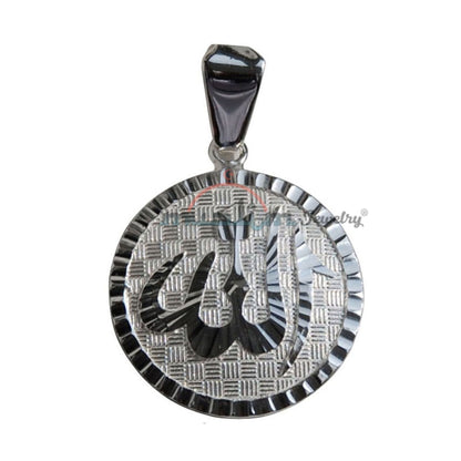 Liontin Allah Untuk Kalung 2,2 cm Bulat Desain Potongan Berlian Perak 925