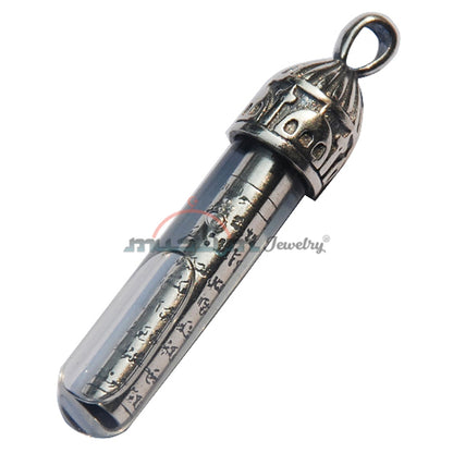 Quran Pendant Ayatul-Kursi In Zemzem Water Silver Tube Mosque Top Vial