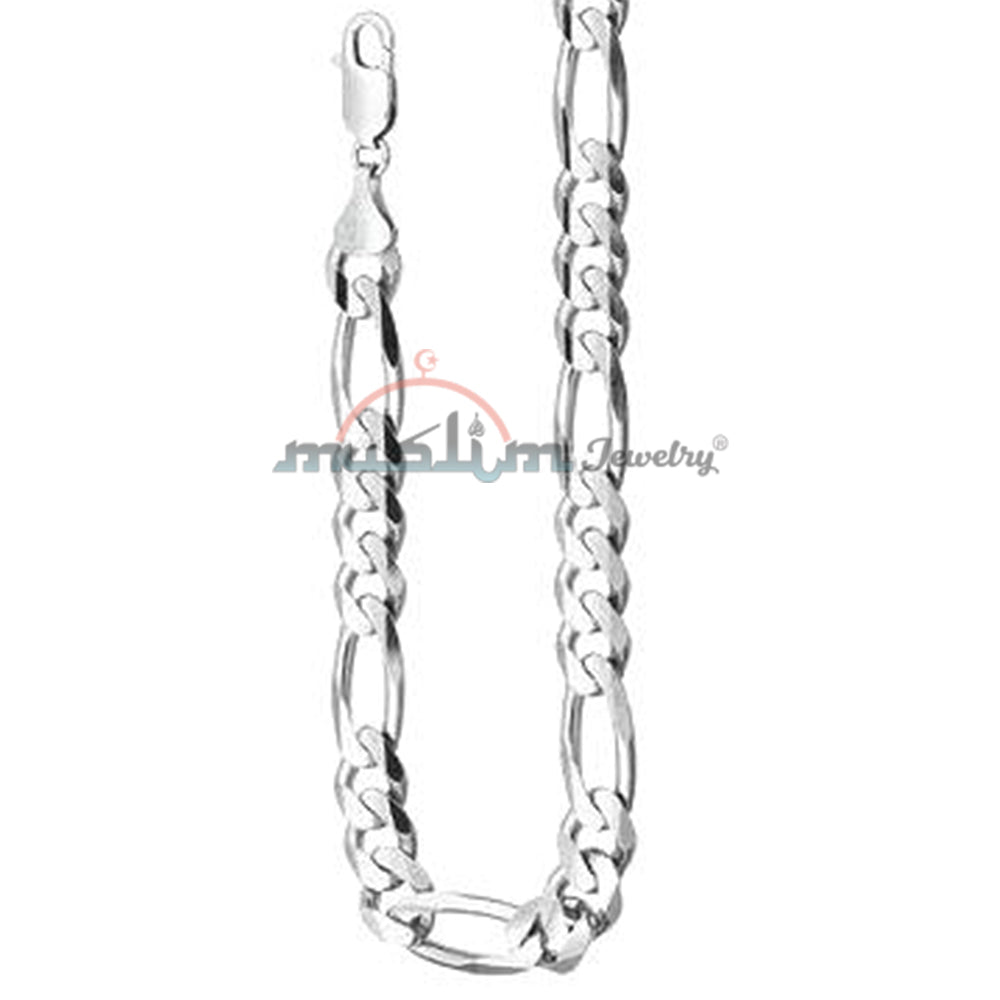 High Quality Sterling Silver 100 Gauge Figaro Chain 4X1mm Jewelry Necklace