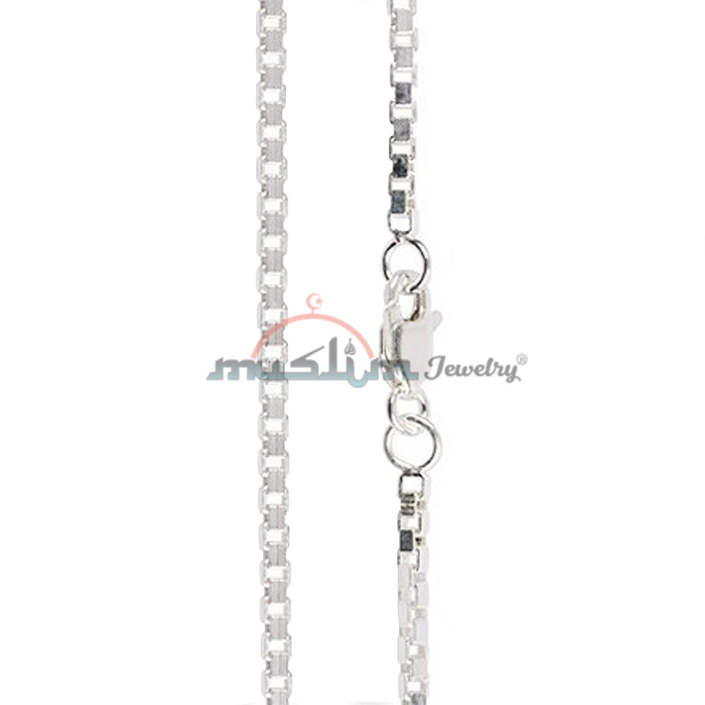 High Quality Sterling Silver Sturdy 35 Gauge Square Box Chain 2X2mm Jewelry Necklace