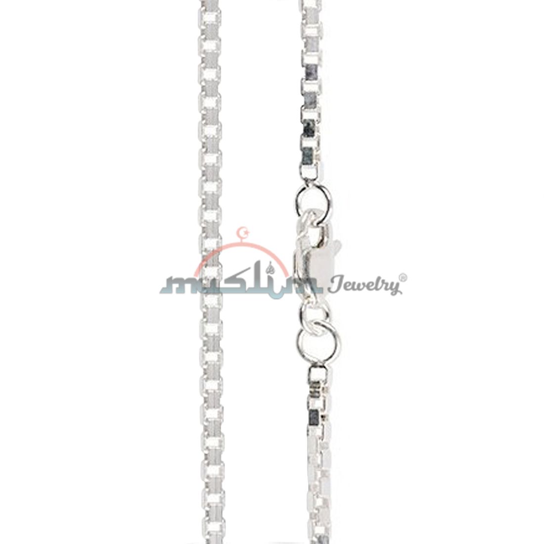 High Quality Sterling Silver Sturdy 35 gauge Square Box Chain 2x2mm Jewelry Necklace