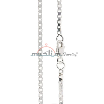 High Quality Sterling Silver Sturdy 35 Gauge Square Box Chain 2X2mm Jewelry Necklace