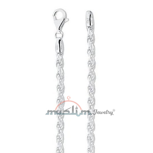 High Quality Sterling Silver 40 Gauge Rope Chain 1.8 mm Jewelry Necklace