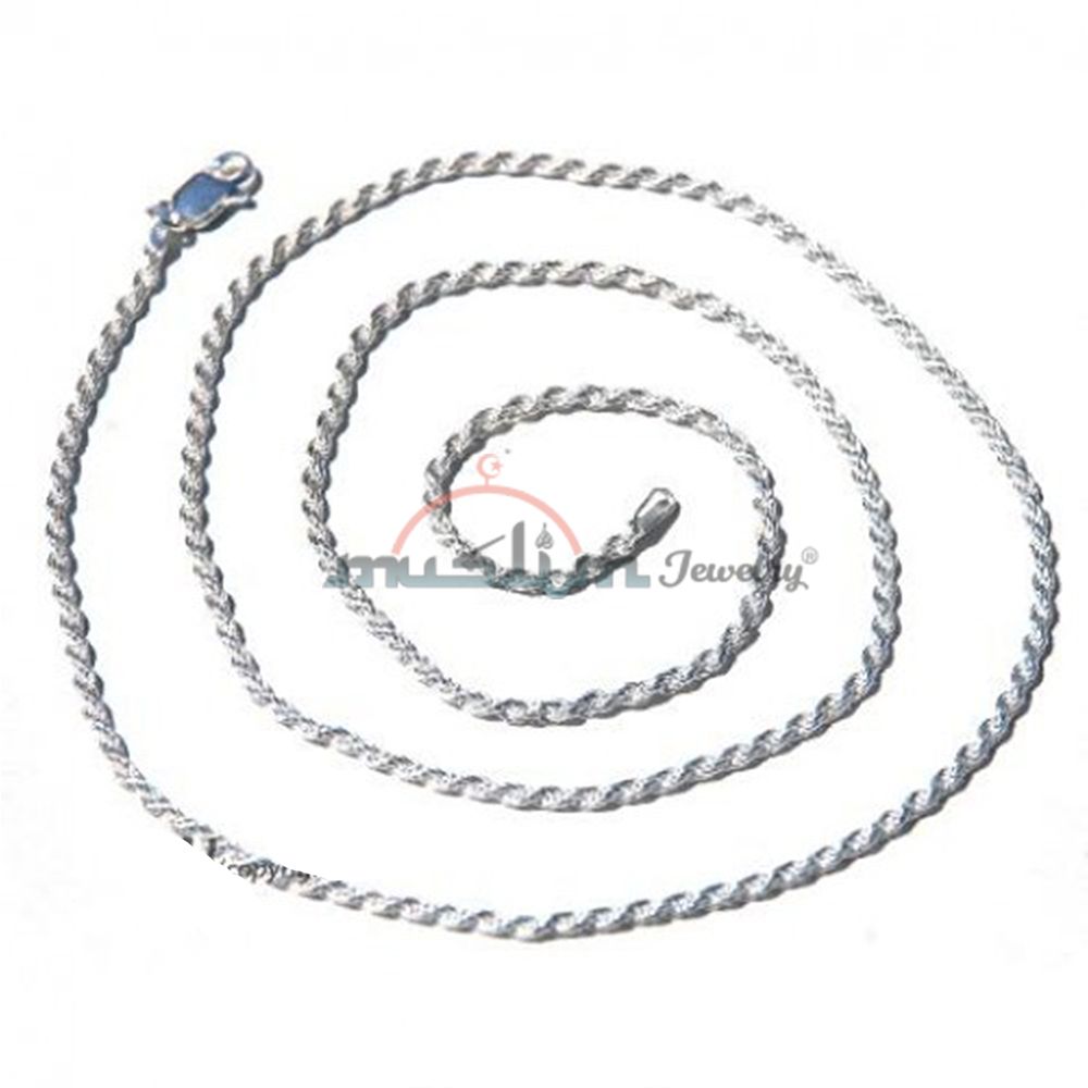 High Quality Sterling Silver 40 Gauge Rope Chain 1.8 mm Jewelry Necklace