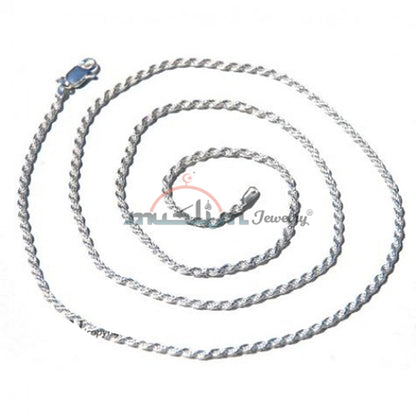 High Quality Sterling Silver 40 Gauge Rope Chain 1.8 mm Jewelry Necklace