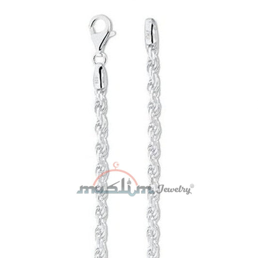 High Quality Sterling Silver 40 Gauge Rope Chain 1.8 mm Jewelry Necklace