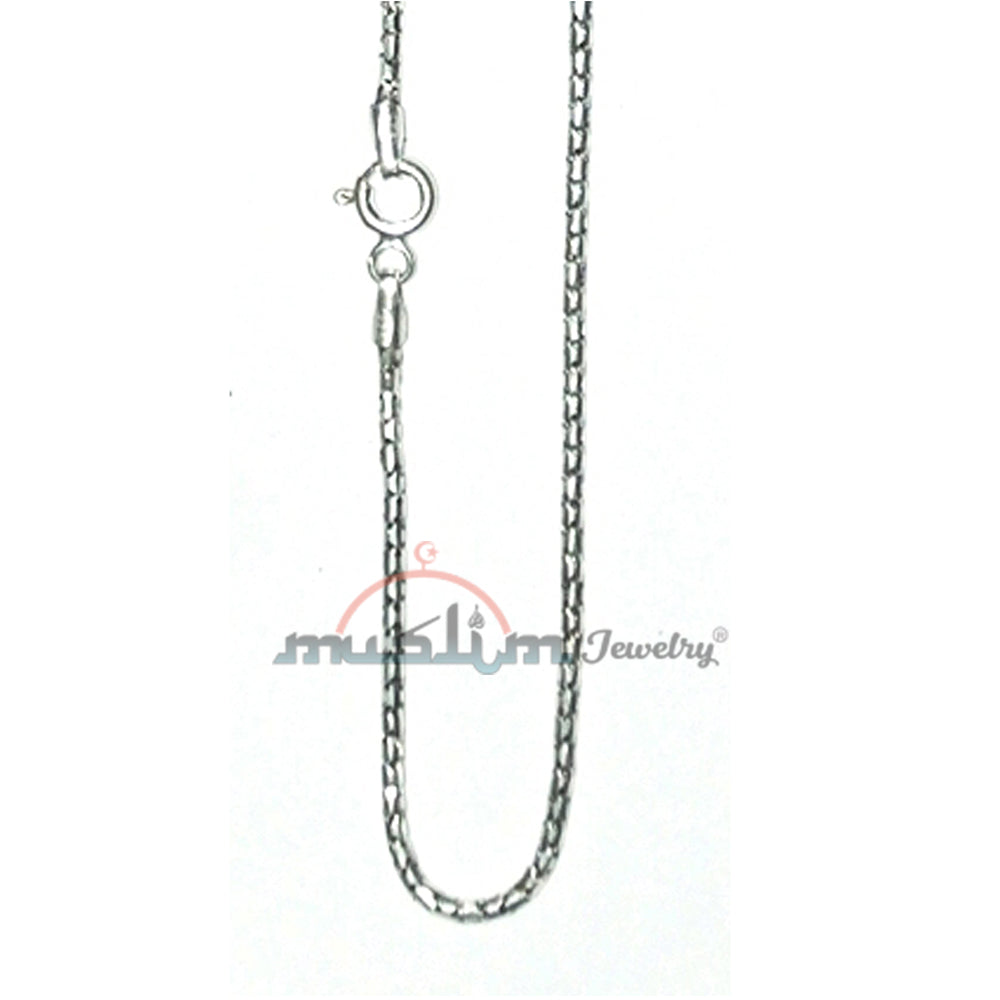 High Quality Sterling Silver 17-Inch Sterling Silver Rounded Box Chain