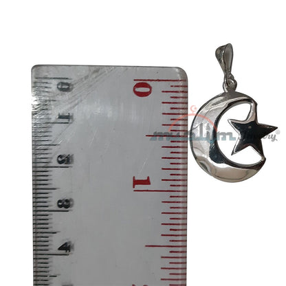 Small Islamic Symbol Crescent Moon Star Pendant – Sterling Silver