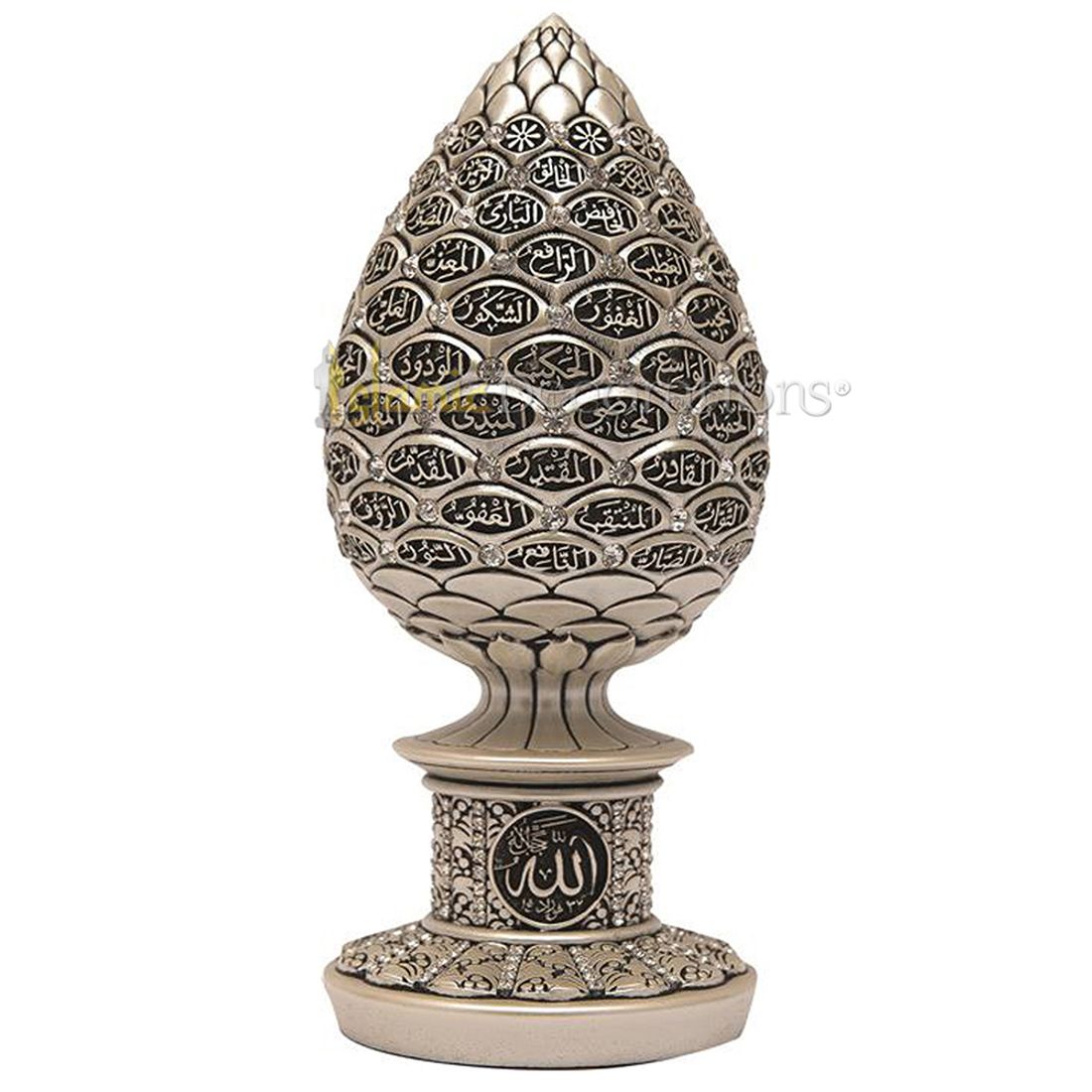 Kuncup Bunga Mutiara Asma Husna Kristal Bening 7-1/2 dalam Ornamen Cetakan – Seni Kaligrafi Islam