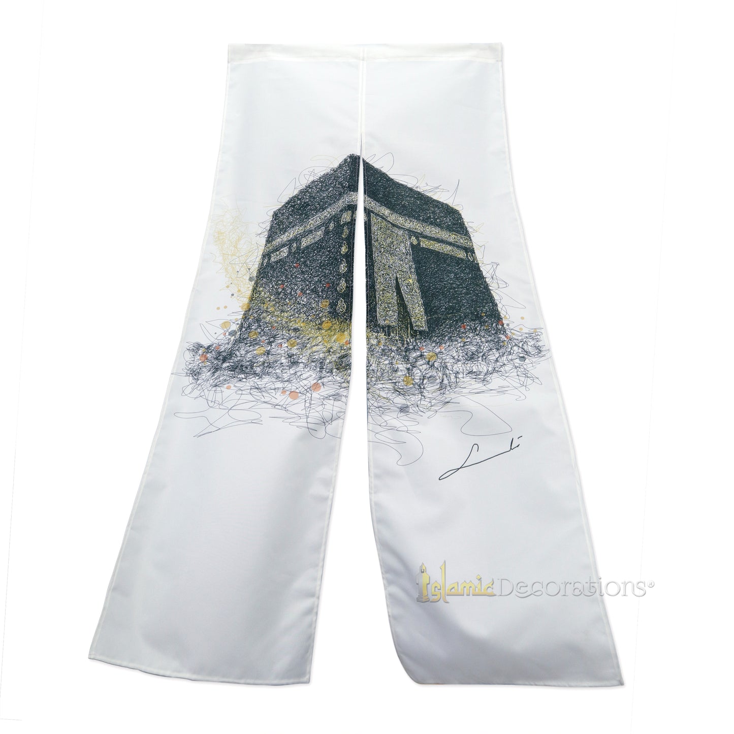 Penutup Pintu Muslim Kabah – Hiasan Rumah Mihrab Islamik Gantung Rekaan Bayt Allah 2 Panel – 33×65 inci (85x165cm)