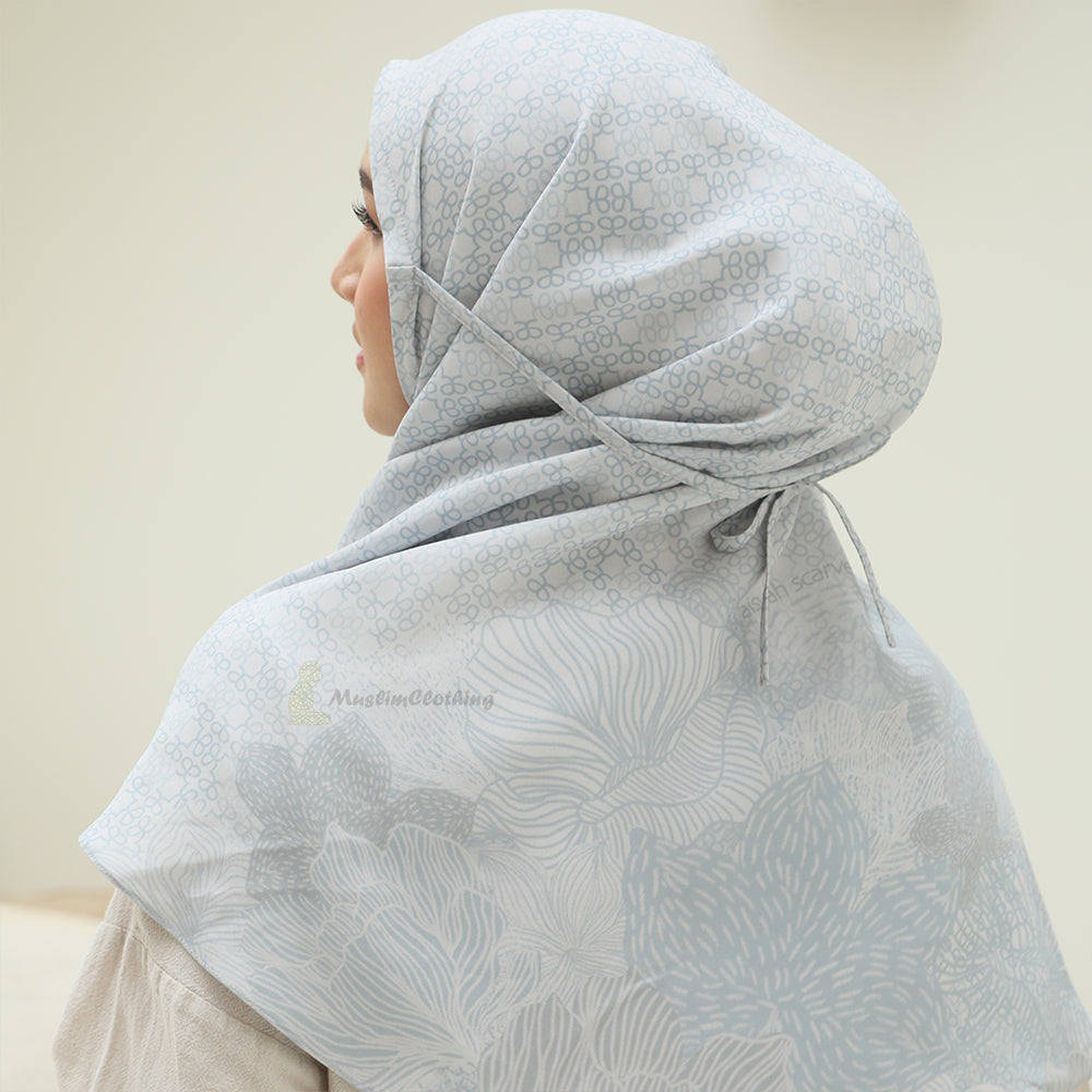 Syal Aisyah Bergo Poppy Biru Muda