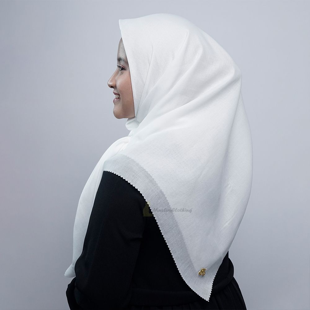 Aisyah Scarves® White Basic Series Titanium Voal Scarf Hijab