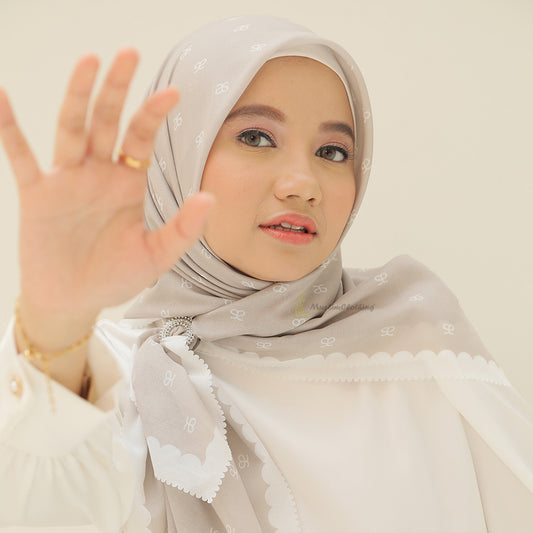 Aisyah Scarves Sand Monogram Series Ultrafine Voal Scarf Hijab