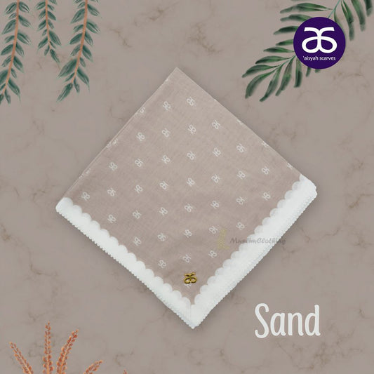 Aisyah Scarves® Sand Monogram Series Ultrafine Voal Scarf Hijab