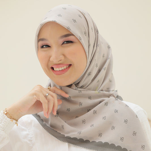 Syal Hijab Voal Ultrafine Seri Monogram Hazel dari Aisyah Scarves®