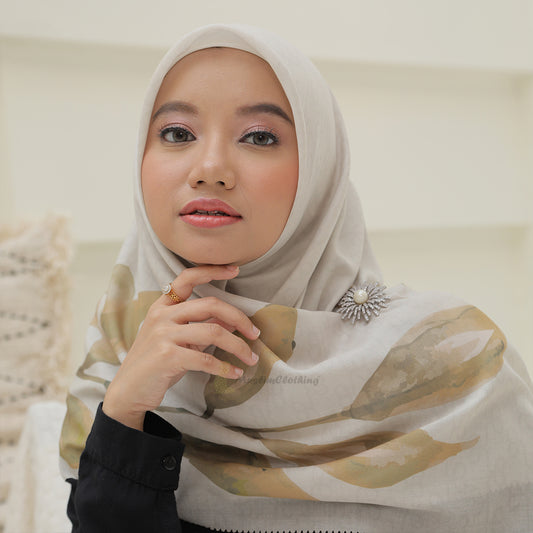 Aisyah Scarves Cream Aranya Series Ultrafine Voal Scarf Hijab