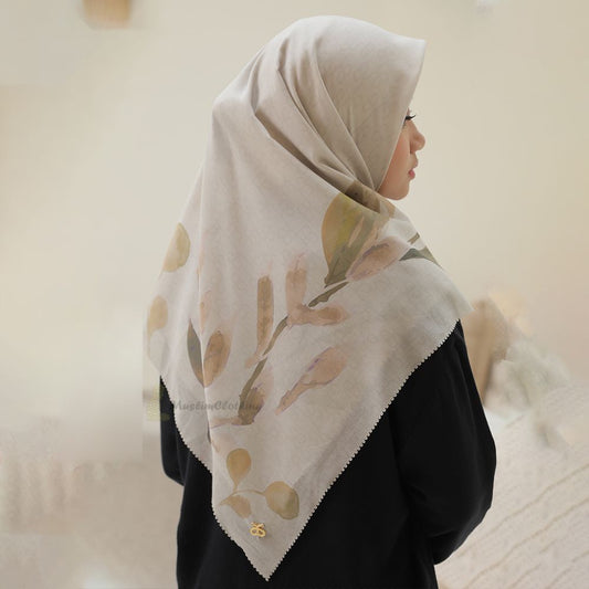 Aisyah Scarves® Cream Aranya Series Ultrafine Voal Scarf Hijab