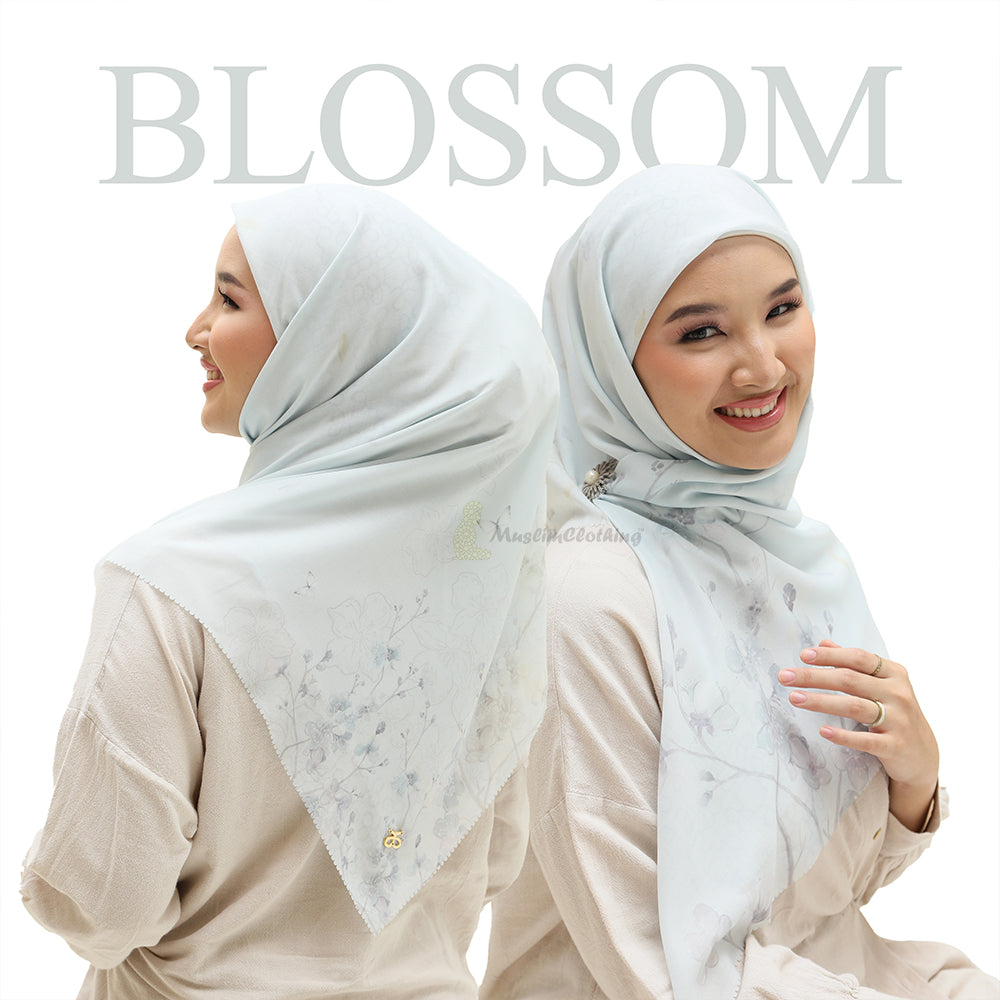 Aisyah Scarf Bliss Light Blue Blossom Series Scarf Hijab