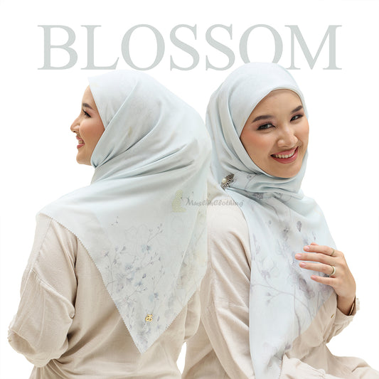 Aisyah Scarf Bliss Light Blue Blossom Series Scarf Hijab
