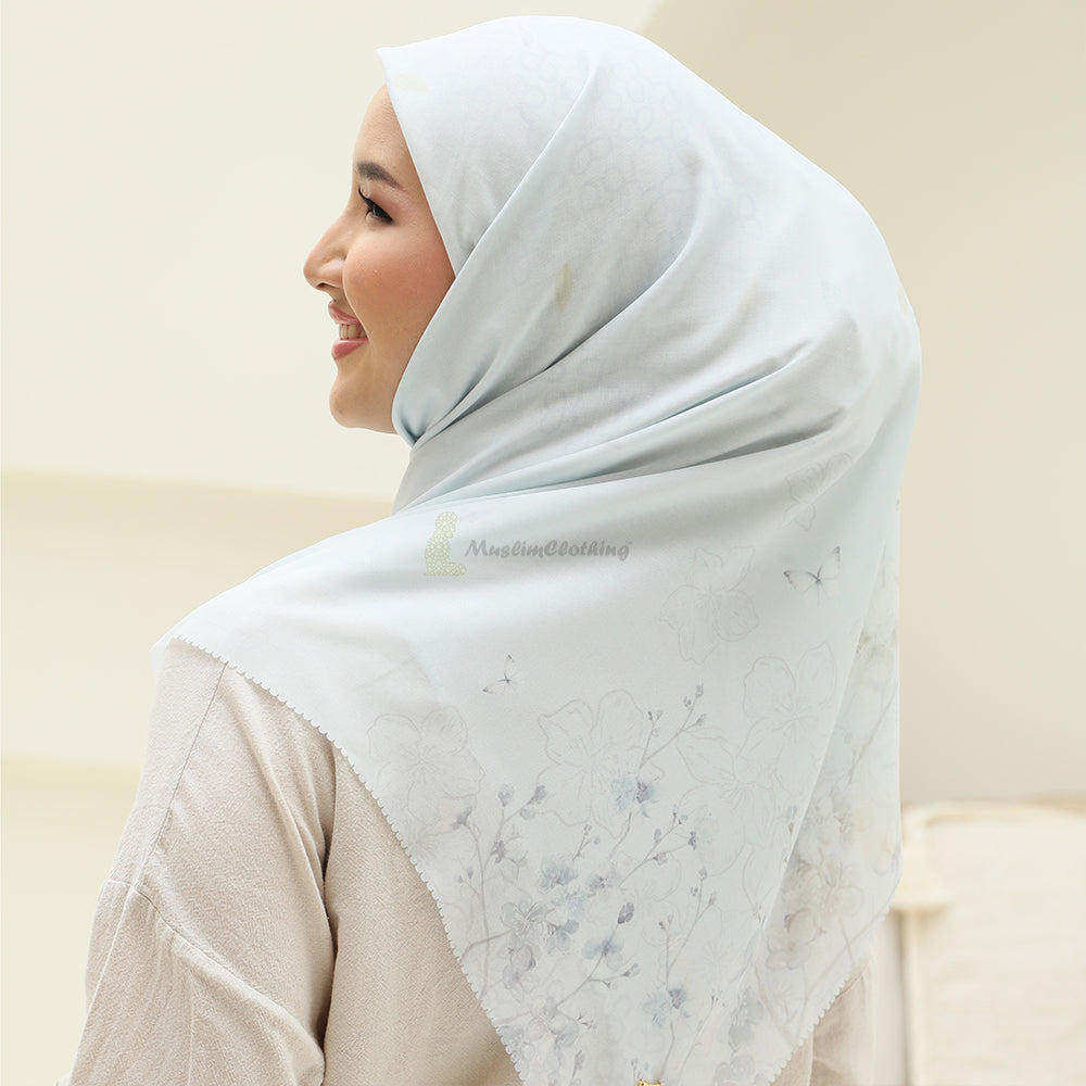 Aisyah Scarf Bliss Light Blue Blossom Series Scarf Hijab