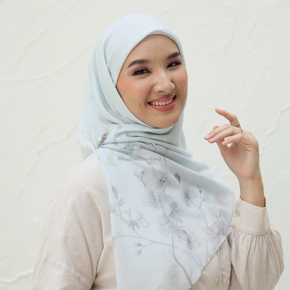 Aisyah Scarf Bliss Light Blue Blossom Series Scarf Hijab