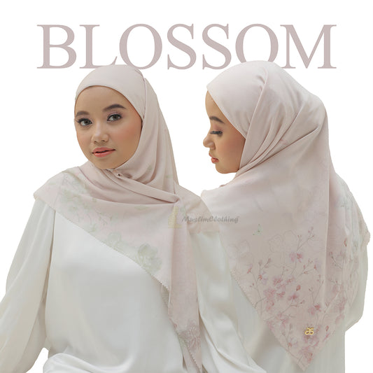 Syal Aisyah Bliss Light Pink Blossom Series Scarf Hijab