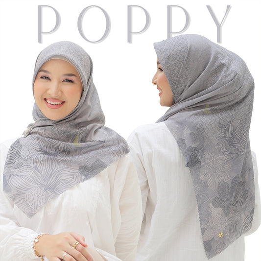 Jilbab Syal Seri Poppy Abu-abu Aisyah Scarves®