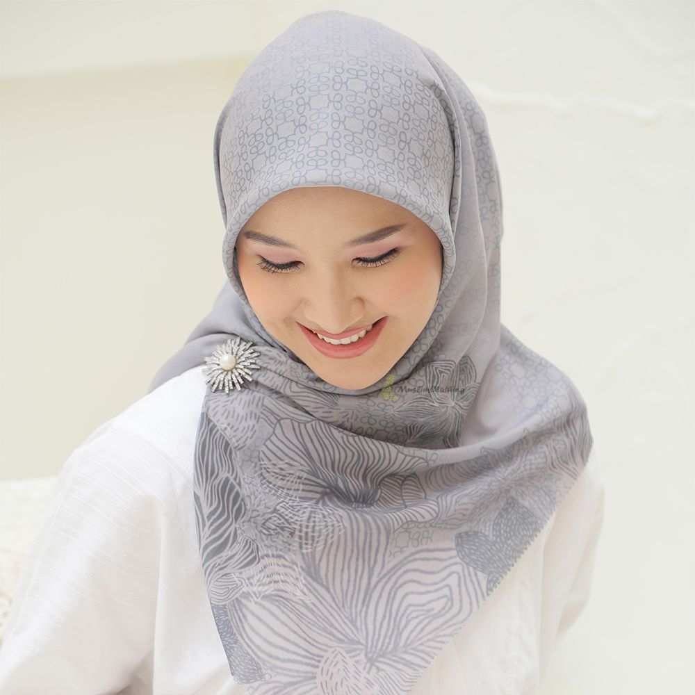 Aisyah Scarves® Gray Poppy Series Scarf Hijab