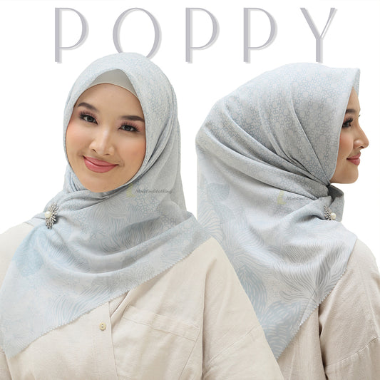 Syal Aisyah Jilbab Syal Seri Poppy Biru Muda