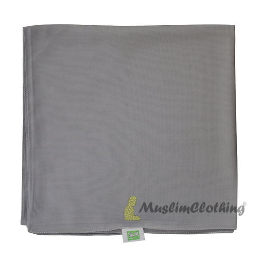 Dark Gray Borderless Chiffon Scarf Hijab Shawl Islamic Headwear