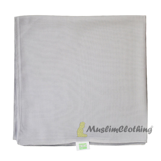 Light Gray Borderless Chiffon Scarf Hijab Shawl Islamic Headwear