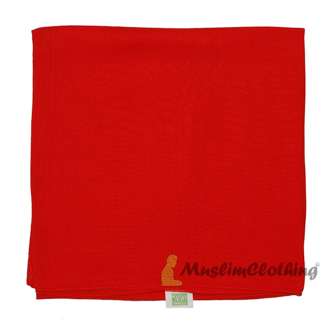Red Borderless Chiffon Scarf Hijab Shawl Islamic Headwear