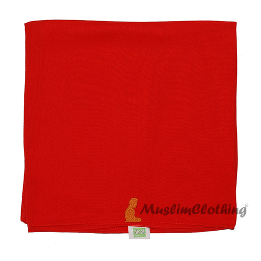 Red Borderless Chiffon Scarf Hijab Shawl Islamic Headwear