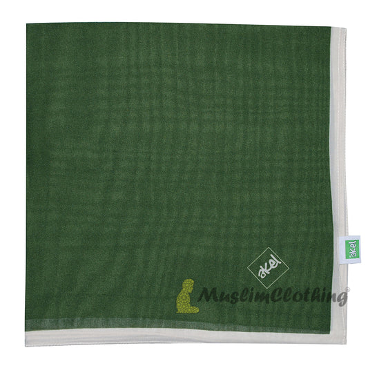 Dark Green with Cream Border Chiffon Scarf Hijab Shawl Islamic Headwear