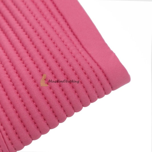 Instant Pull-On Easy Hijab Jilbab In Hot Pink – Padded Visser Shoulder-Length Easy Muslimah Khimar
