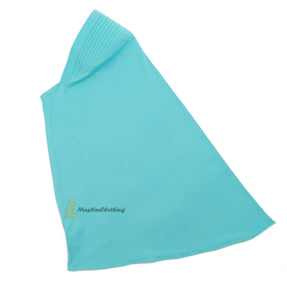 Instant Pull-On Easy Hijab Jilbabs In Pastel Turquoise – Padded Visser Shoulder-Length Easy Muslimah Khimar