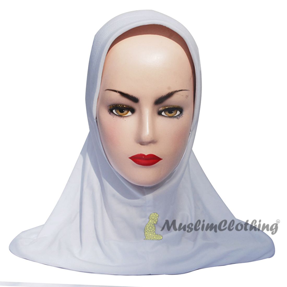 Instant Pull-on Easy Hijab Jilbabs in Various White – Padded Visser Shoulder-length Easy Muslimah Khimar