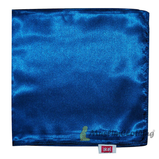 Cobalt Blue Borderless Satin Scarf Hijab Shawl Islamic Headwear