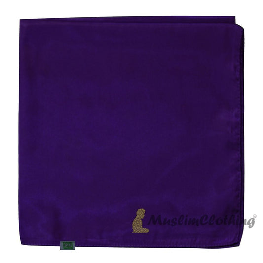 Dark Purple Borderless Satin Scarf Hijab Shawl Islamic Headwear