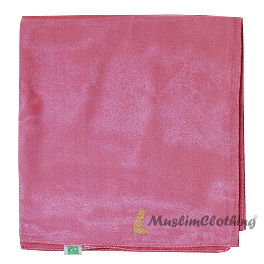 Dark Pink Borderless Satin Scarf Hijab Shawl Islamic Headwear