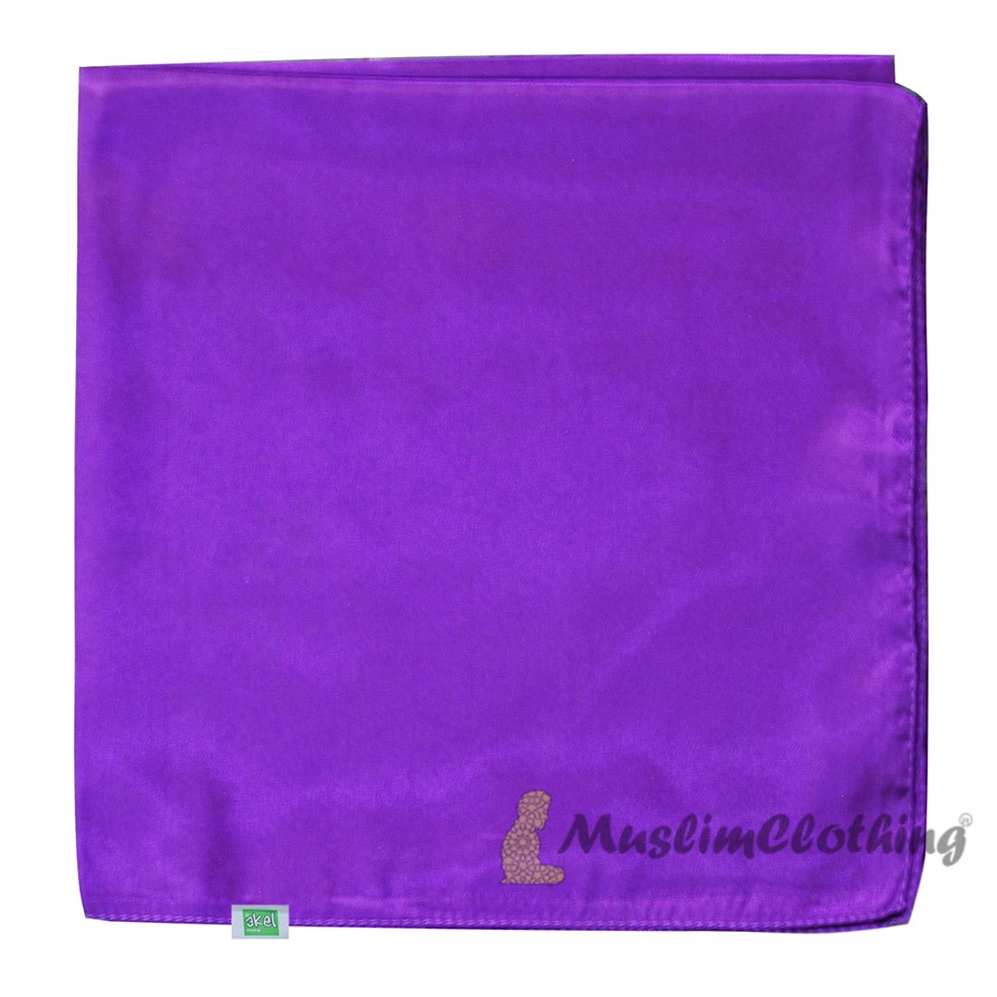 Purple Borderless Satin Scarf Hijab Shawl Islamic Headwear