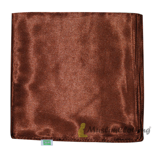 Rust Brown Borderless Satin Scarf Hijab Shawl Islamic Headwear